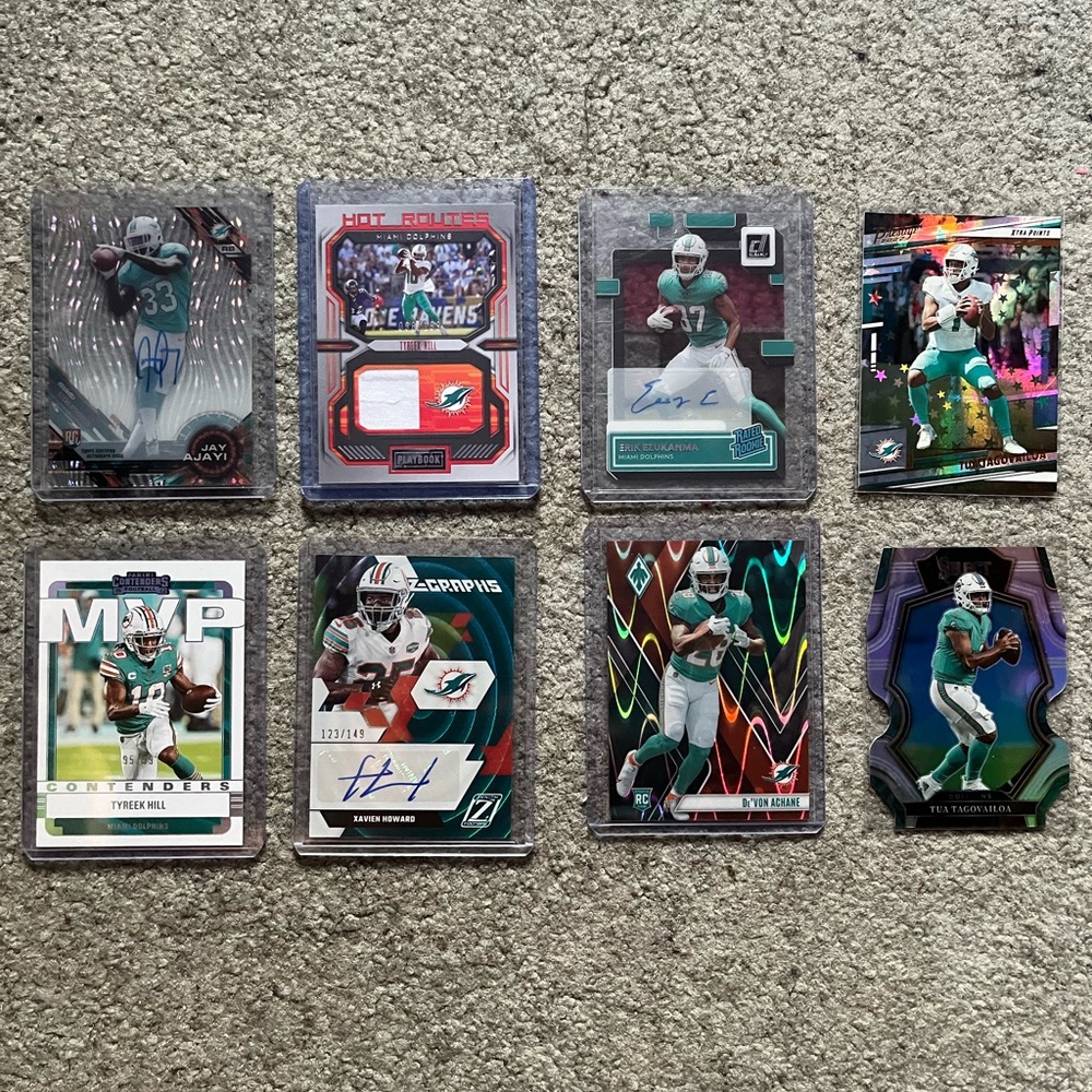 Variety of Miami Dolphins Specialty Football Trading Cards